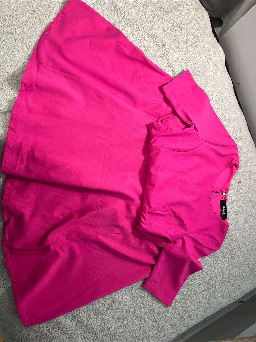 Lulu's Hot Pink Fit-and-Flare Dress A030